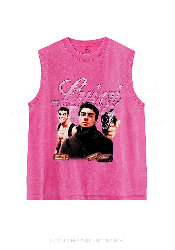 Pink Luigi Y2K Washed Tank Cherrykitten