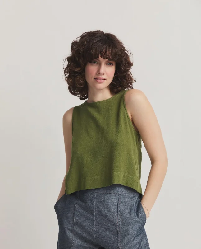 Didi Back Tie Blouse - Moss Green