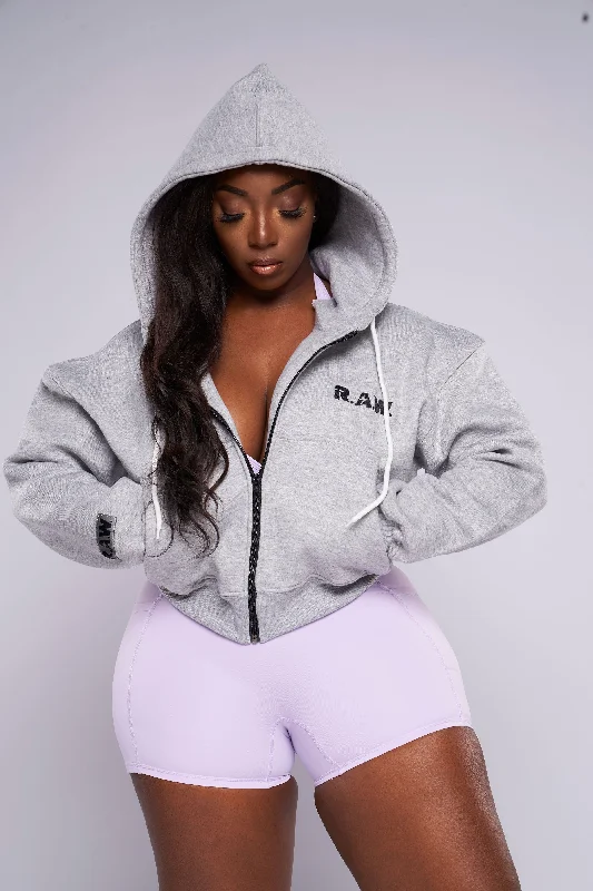 Comfy Cropped Hoodie (Grey)