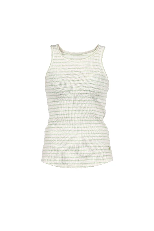 Sorel Rib Tank Top - Ecru/Spring Green