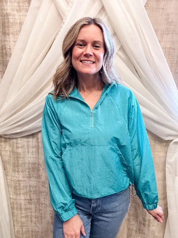 Jade Quarter Zip Pullover Top