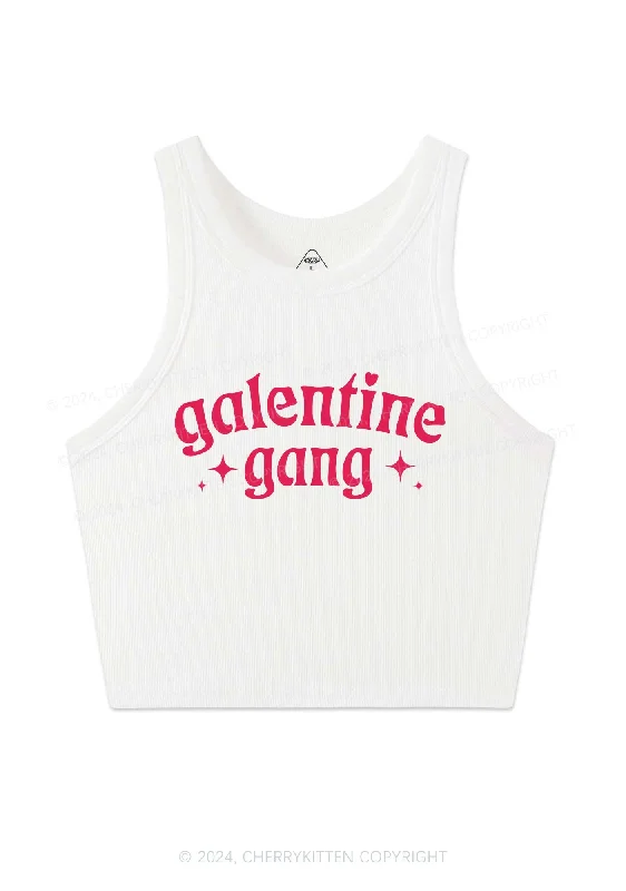 Galentine Gang Y2K Valentine's Day Crop Tank Top Cherrykitten