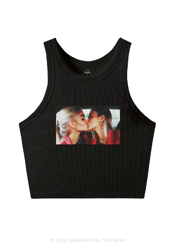 Girls Kiss Y2K Valentine's Day Crop Tank Top Cherrykitten