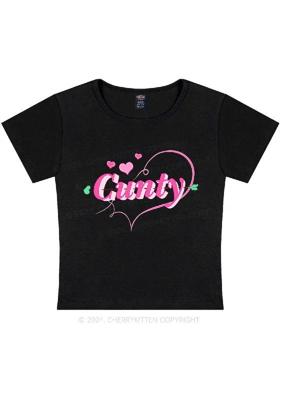 Cunty Pink Heart Y2K Valentine's Day Baby Tee Cherrykitten