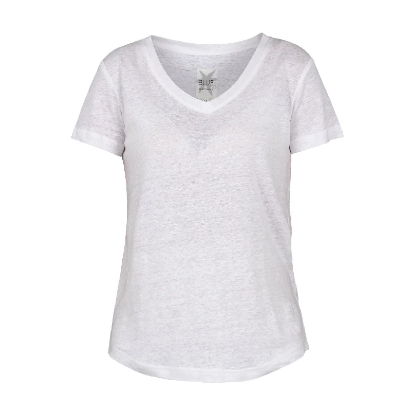 Carolina Linen V-Tee White