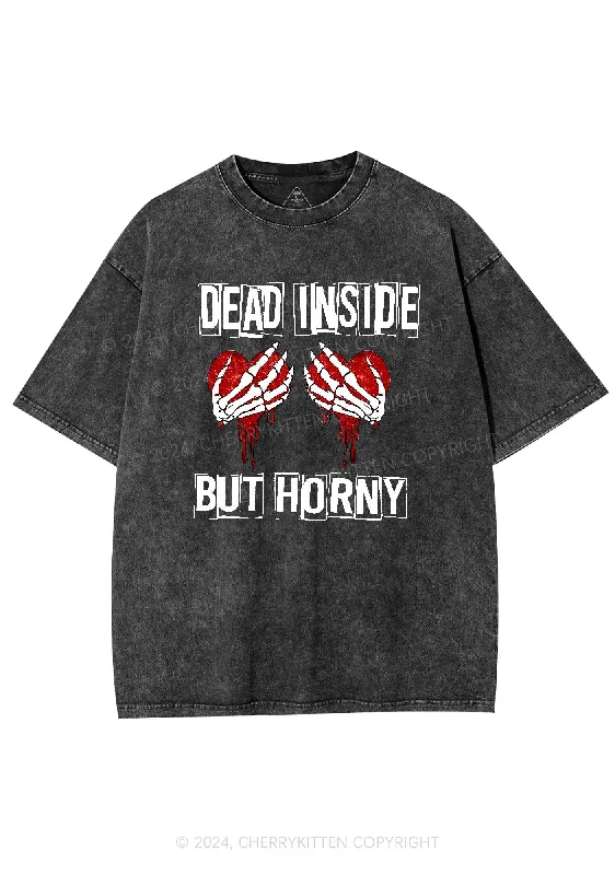 Dead Inside But Hxrny Y2K Valentine's Day Washed Tee Cherrykitten