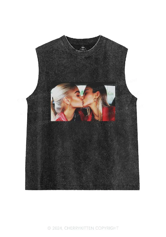 Girls Kiss Y2K Valentine's Day Washed Tank Cherrykitten