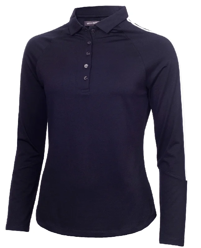 GREEN LAMB Mara Long Sleeve Polo 047 Navy/White