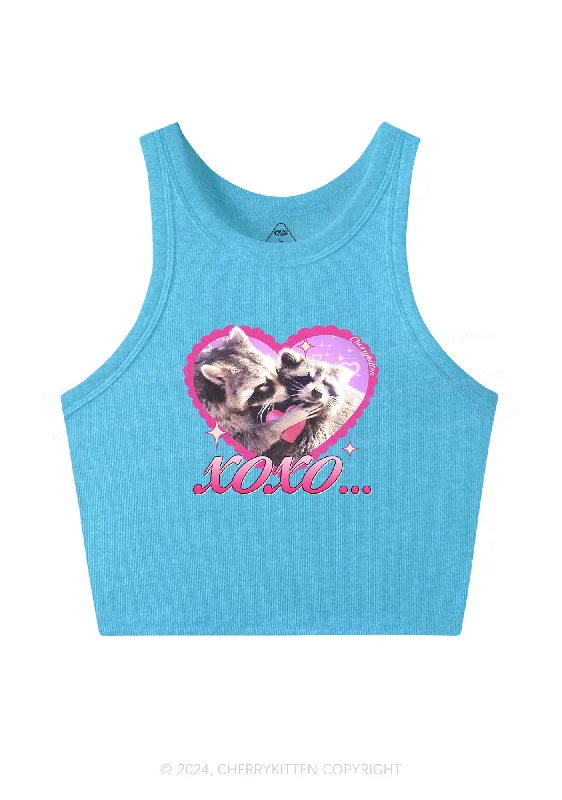 Two Raccoons XOXO Y2K Valentine's Day Crop Tank Top Cherrykitten