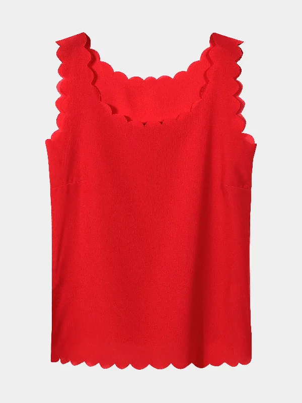 Custom Chiffon Cami Top with Scallop Hem