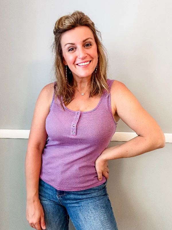 Pink and Blue Striped Tank Top