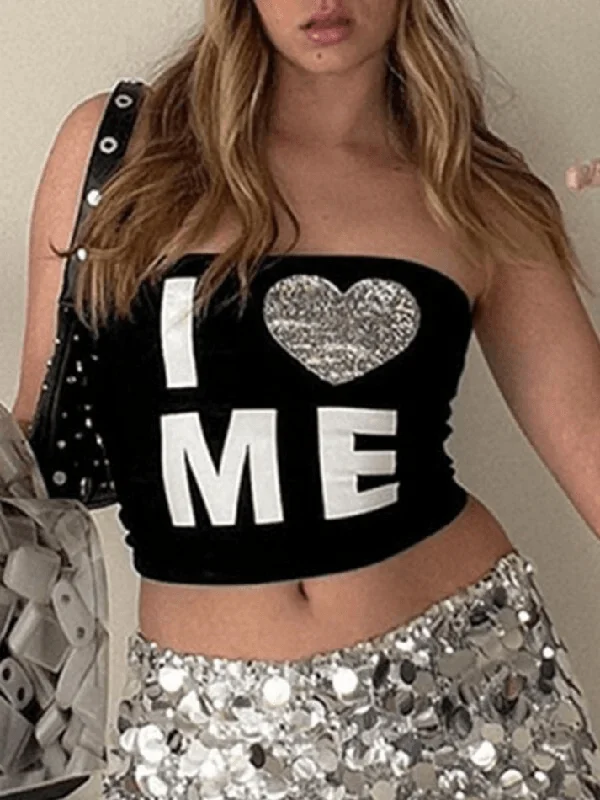 BerryBetty - Love Me Black Bandeau Top