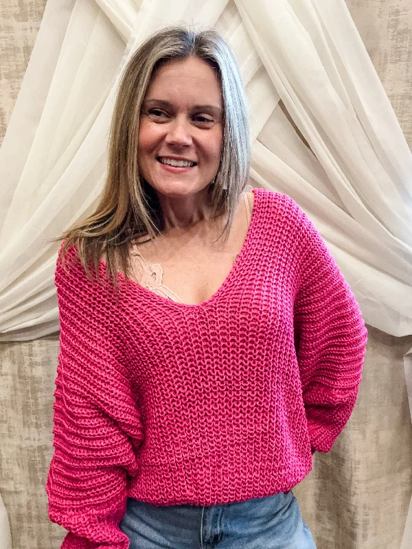 Pink Cable Sweater