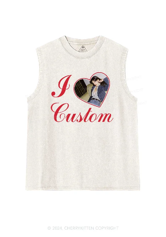 I Love Custom Name Y2K Valentine's Day Washed Tank Cherrykitten