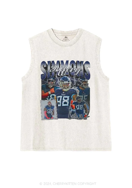 Blue JS Y2K Super Bowl Washed Tank Cherrykitten