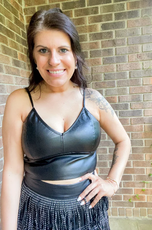 Faux Leather Crop Top