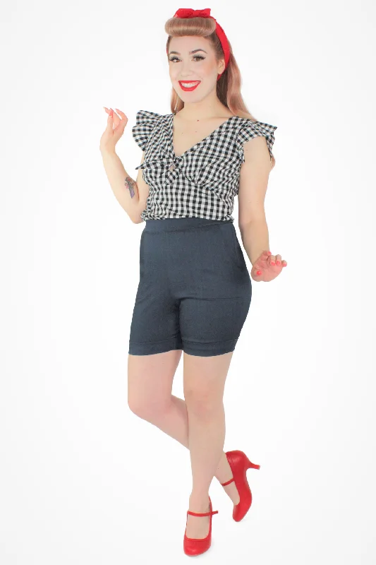 Gingham Top - Black XS-3XL #GTB