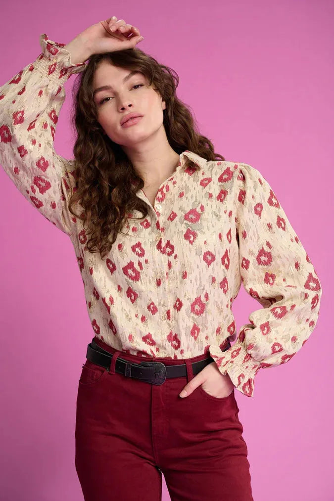 POM Amsterdam Leopard Blouse in Shimmer