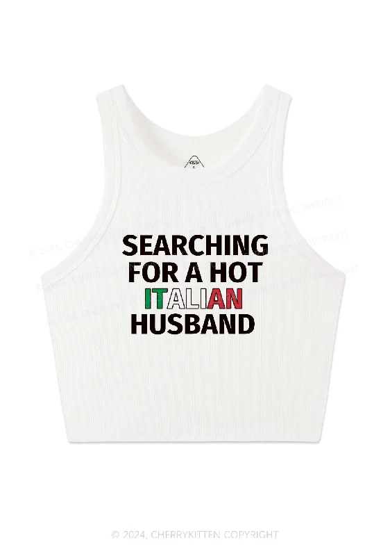 Hot Italian Husband Y2K Valentine's Day Crop Tank Top Cherrykitten