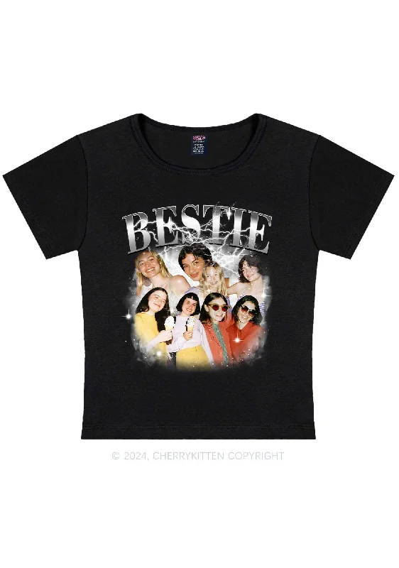 Silver Custom Bestie Photos Y2K Valentine's Day Baby Tee Cherrykitten