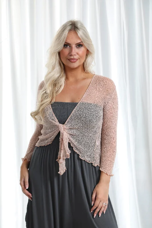 Simone Cobweb Shrug Blush