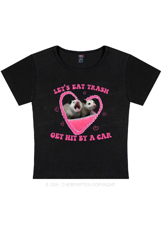 Lets Eat Trash Y2K Valentine's Day Baby Tee Cherrykitten