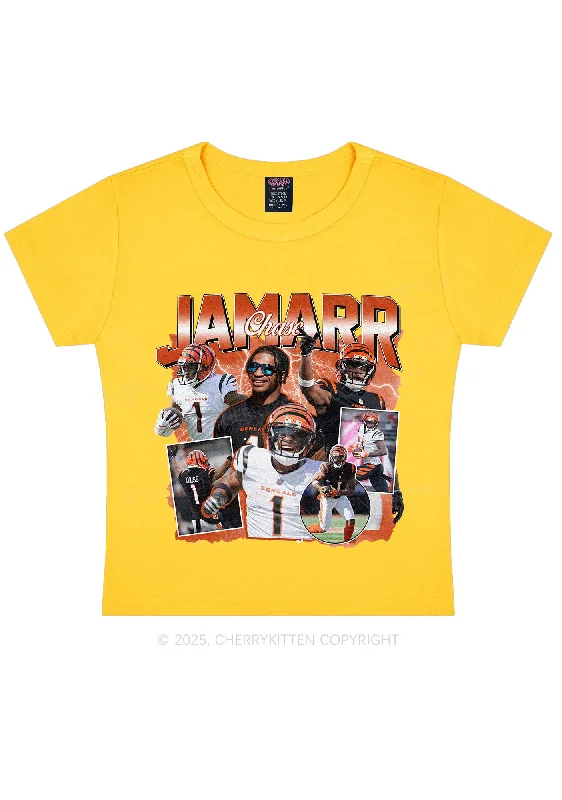 Orange Jamarr Y2K Super Bowl Baby Tee Cherrykitten