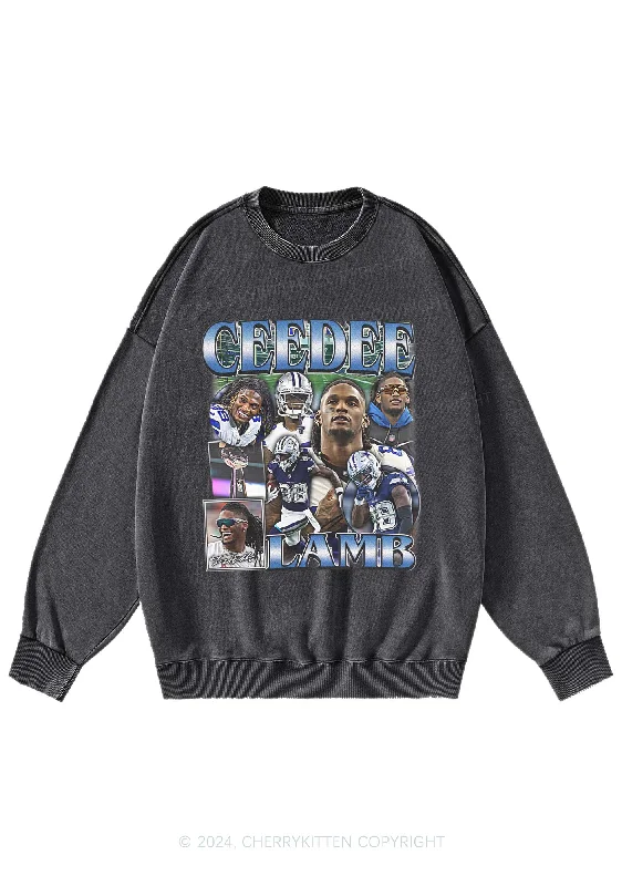 Retro Lamb Y2K Super Bowl Washed Sweatshirts Cherrykitten