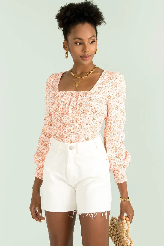 Amia Top / Orange Floral