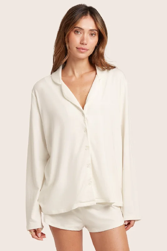 SLEEP JERSEY SLEEP BUTTON DOWN - BLANC