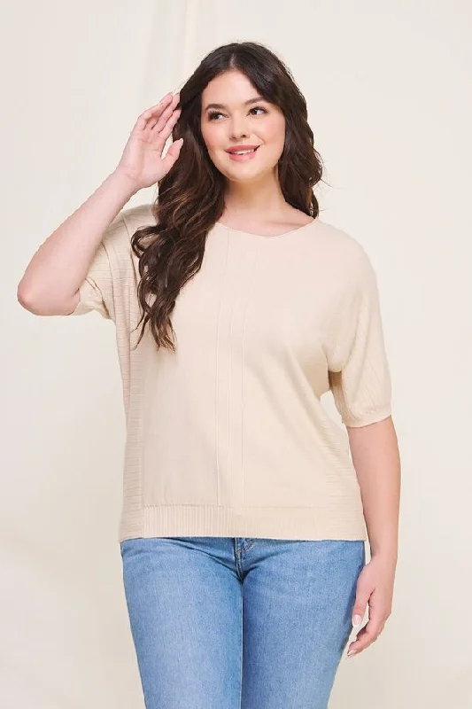 Allie Rose, Short Sleeve Dolman Sweater Top