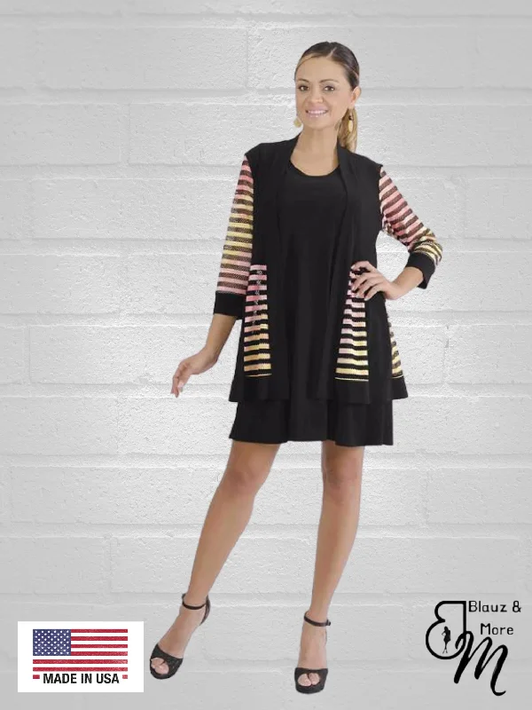 Multi Color Block Cardigan - Regular and Plus Sizes available