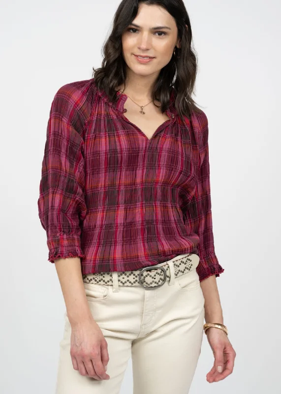 Ivy Jane Puckered Plaid Top