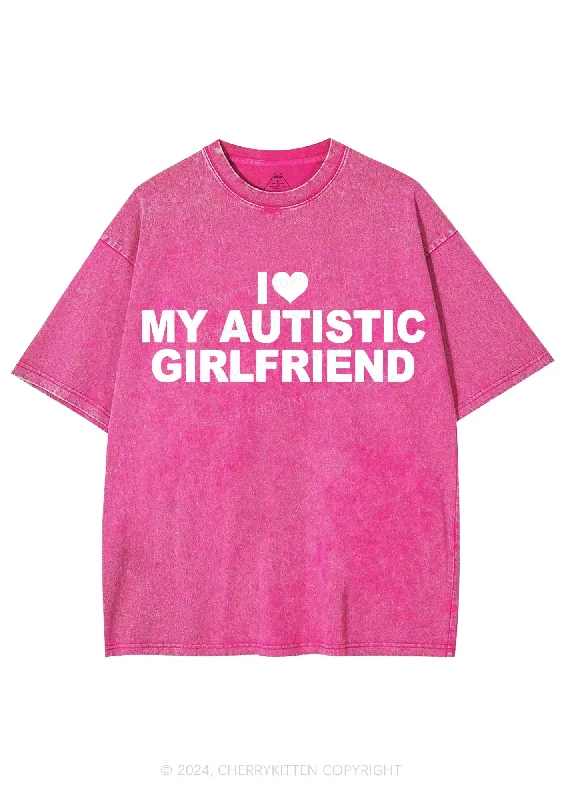 I Love My Autistic GF Y2K Valentine's Day Washed Tee Cherrykitten