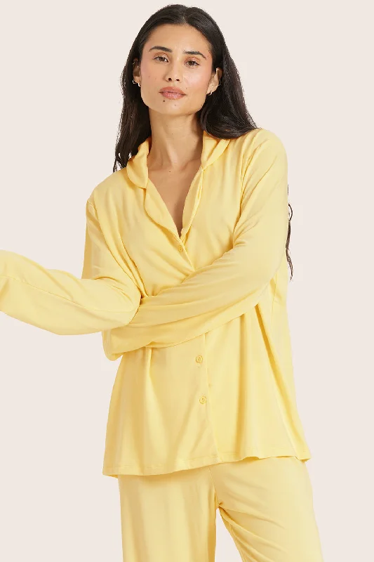 SLEEP JERSEY SLEEP BUTTON DOWN - DANDELION