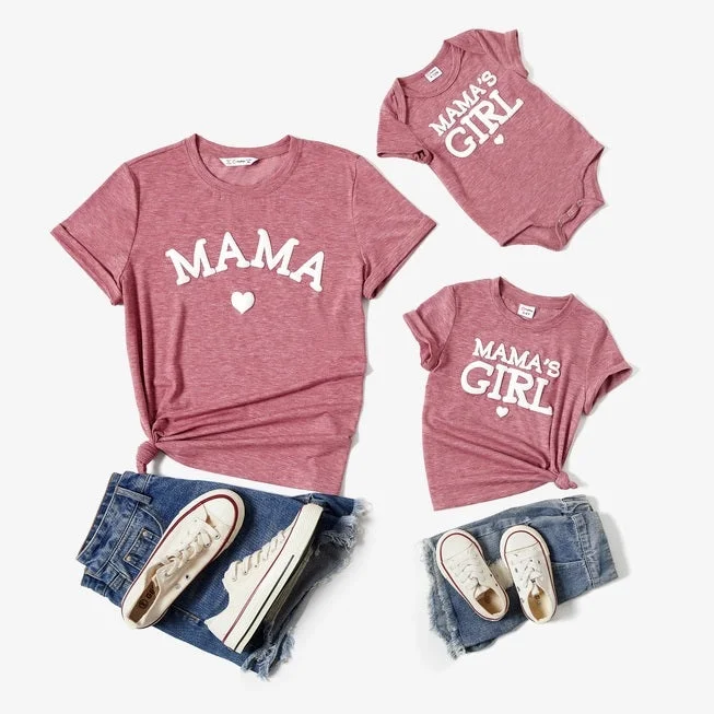 Mommy and Me Foam Print Heart Tops