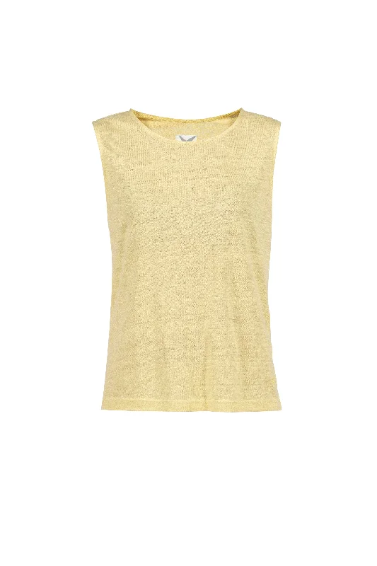 Amy Linen Top - Golden Mist