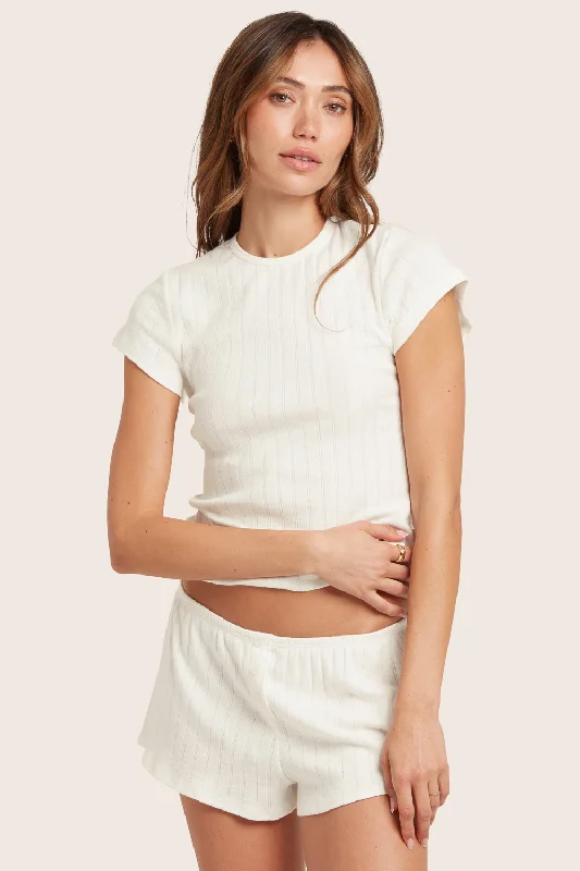 POINTELLE DAINTY TEE - VANILLA