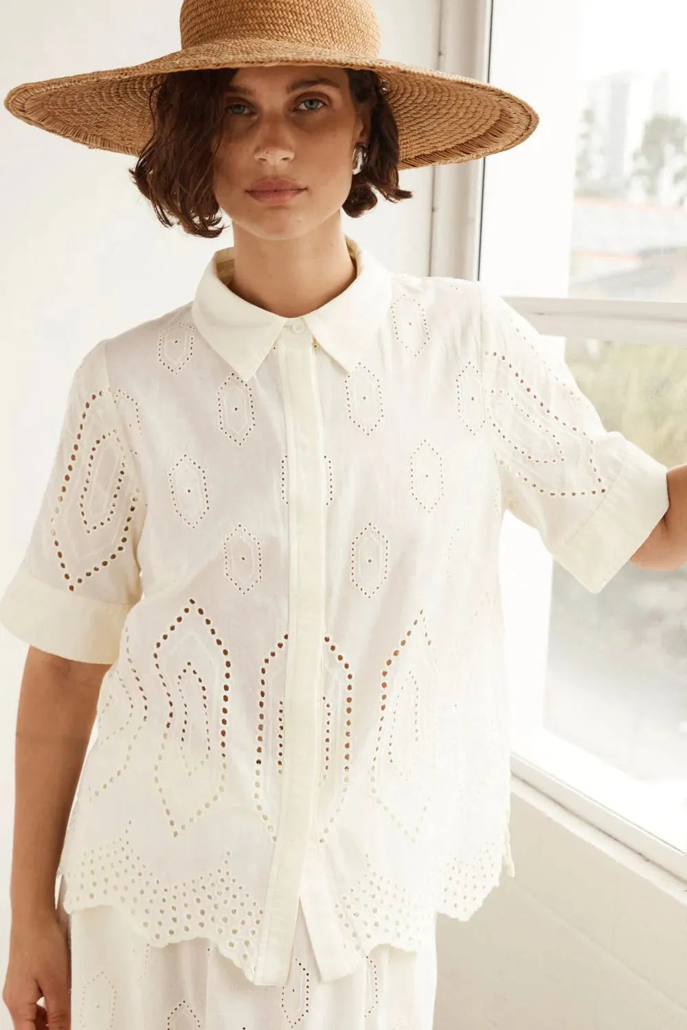 Zoe Kratzmann Pixel Top in Cream Broderie