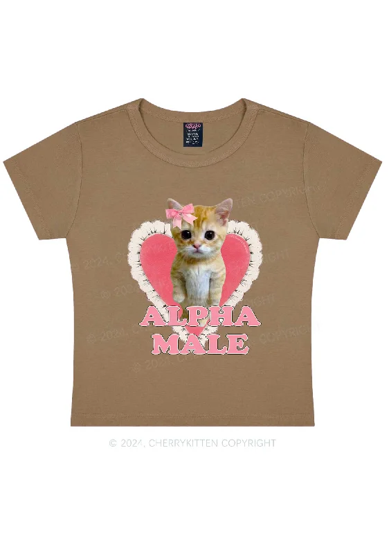 Alpha Male Kitten Y2K Baby Tee Cherrykitten