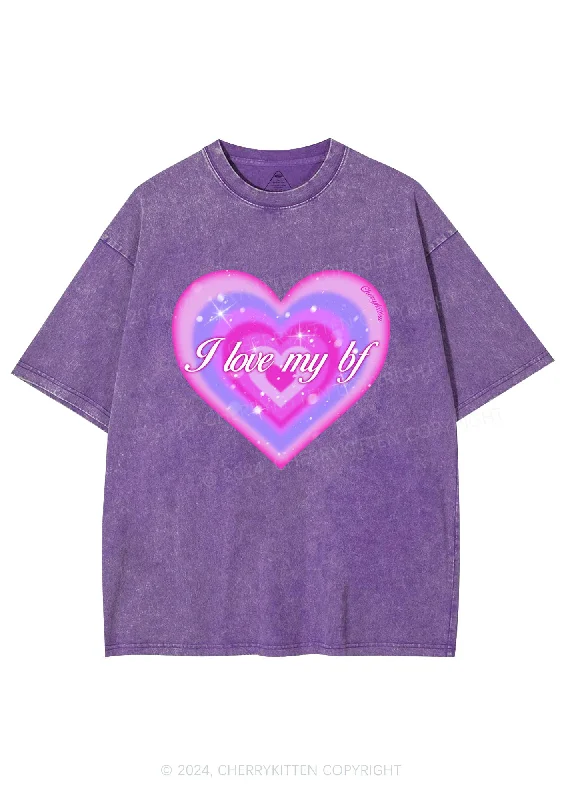 I Love My BF Heart Y2K Valentine's Day Washed Tee Cherrykitten