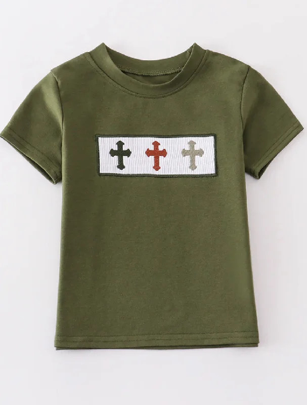 Green Cross Smock Top