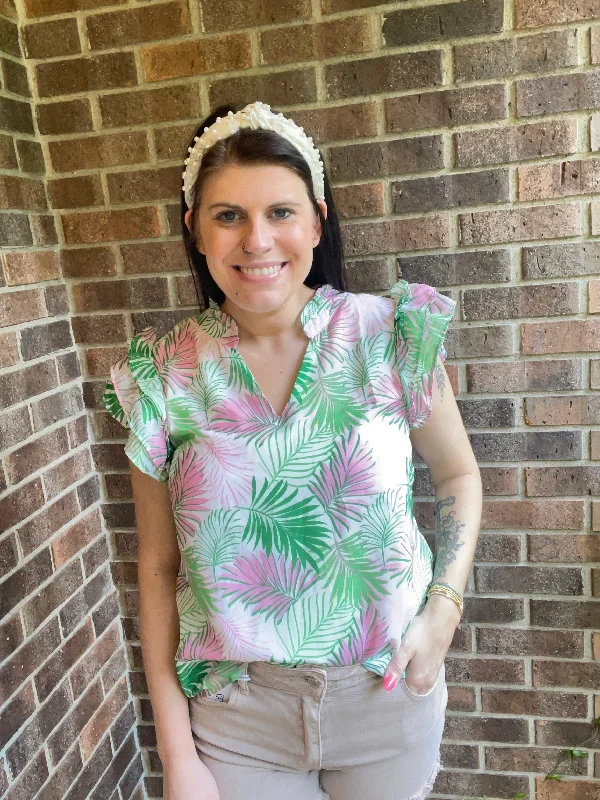 Michelle McDowell Tropical leaves Top