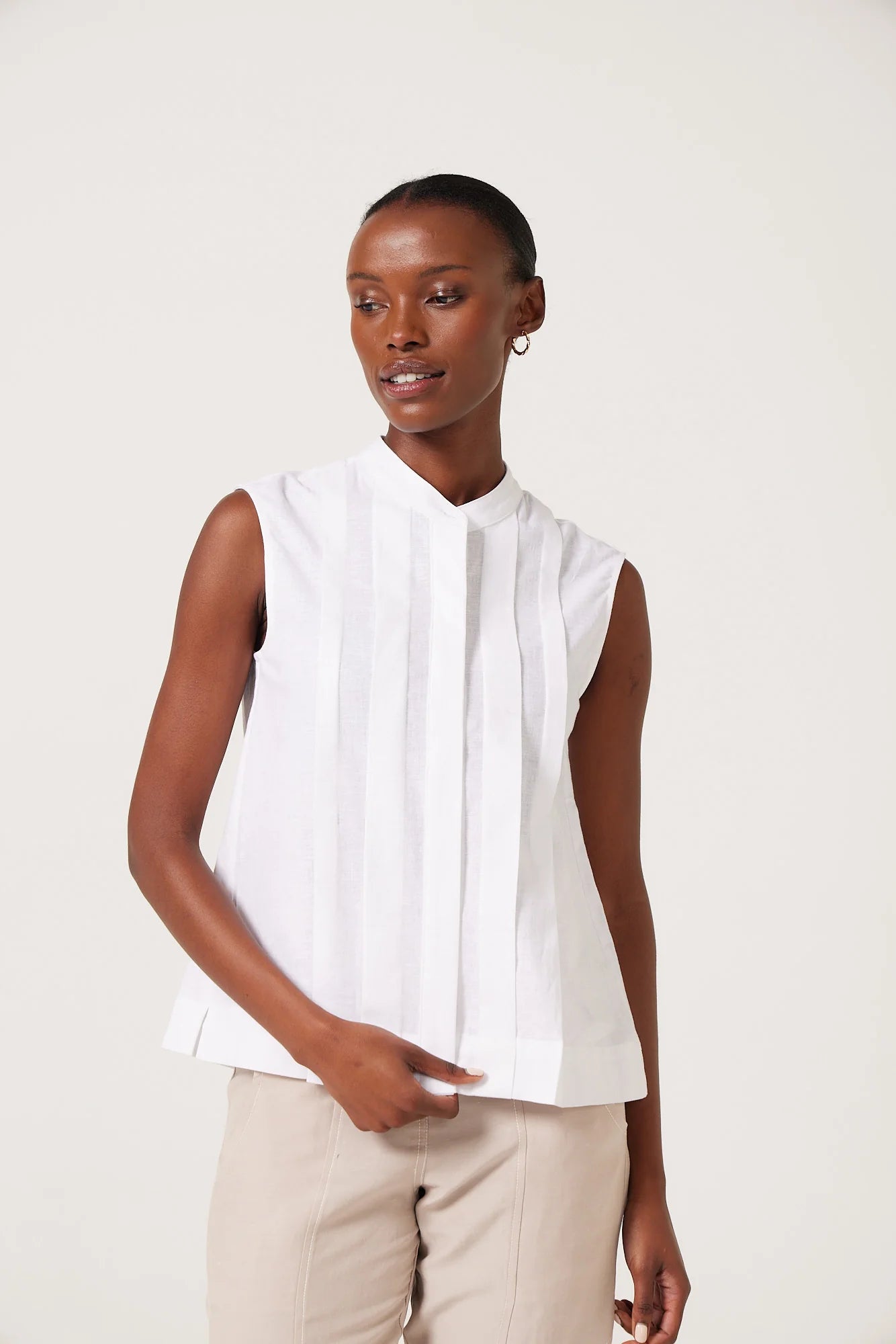 Marci Pleat Top Tofu