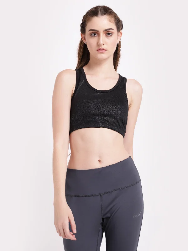 Black Glitter Sports Bra