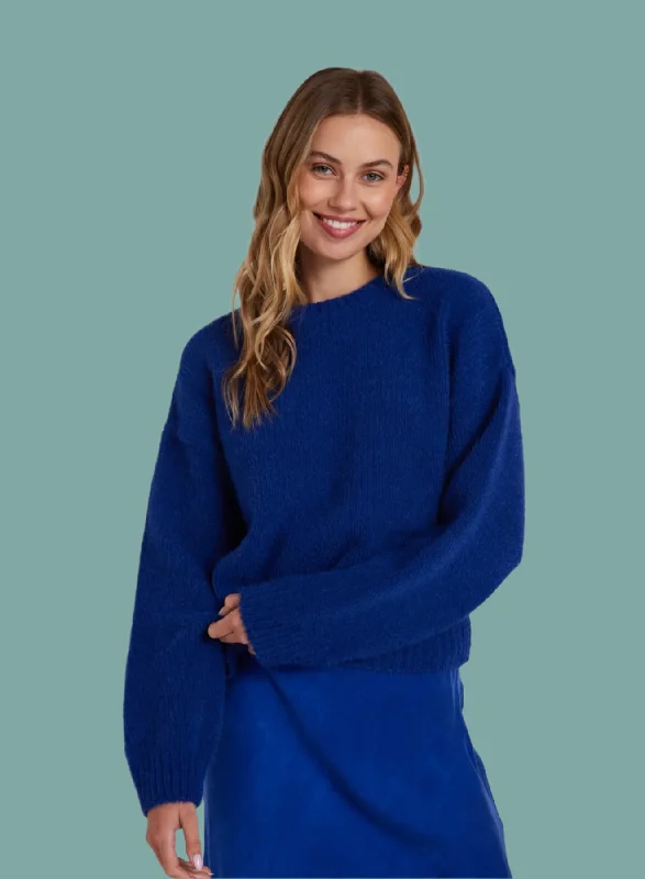 Drop Shoulder Fuzzy Chenille Sweater