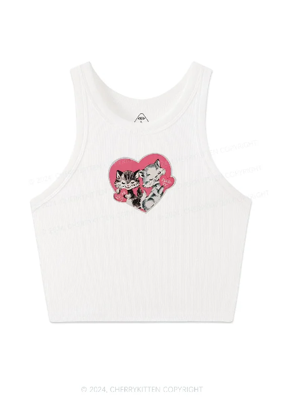 You Are So Purrty Y2K Valentine's Day Crop Tank Top Cherrykitten