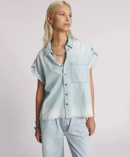 One Teaspoon Kings Road Denim Top in Classic