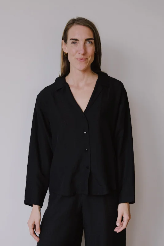 tencel blouse - virgo sheer - black