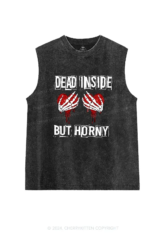 Dead Inside But Hxrny Y2K Valentine's Day Washed Tank Cherrykitten